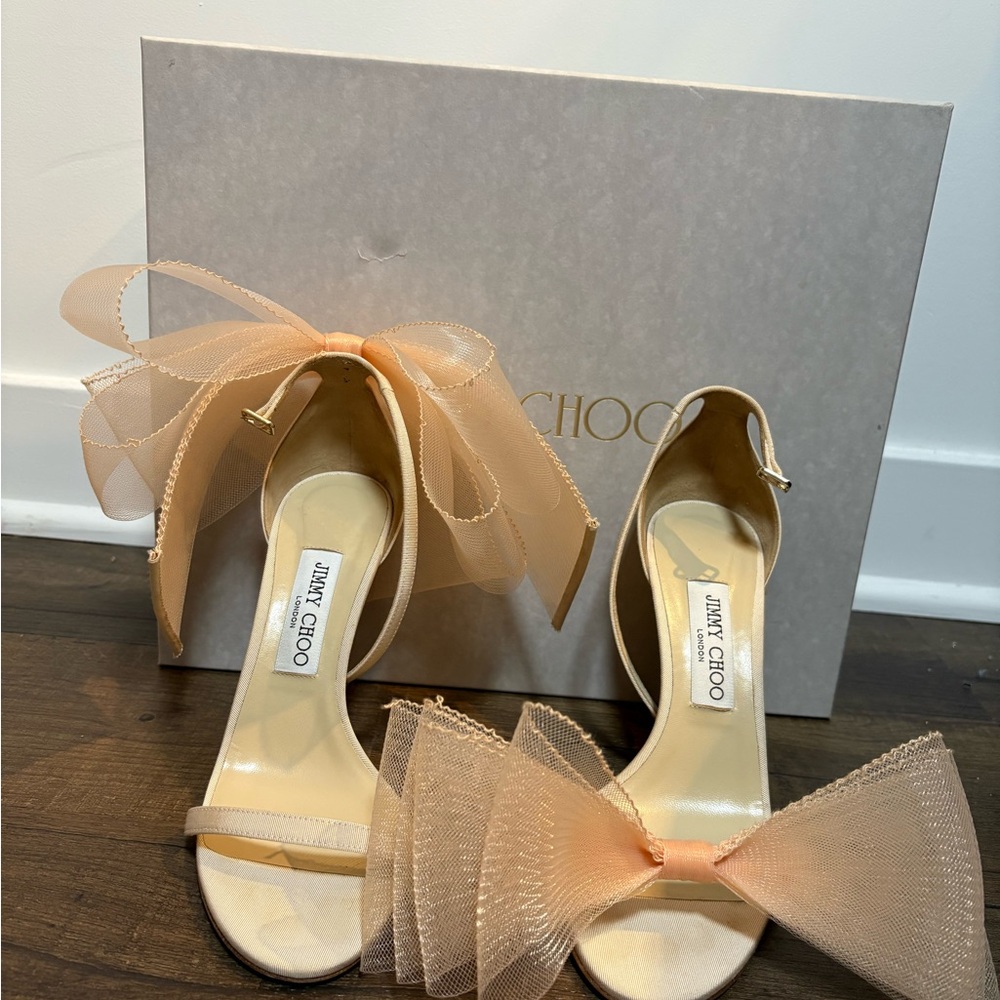 Jimmy Choo Nude Bow Heels